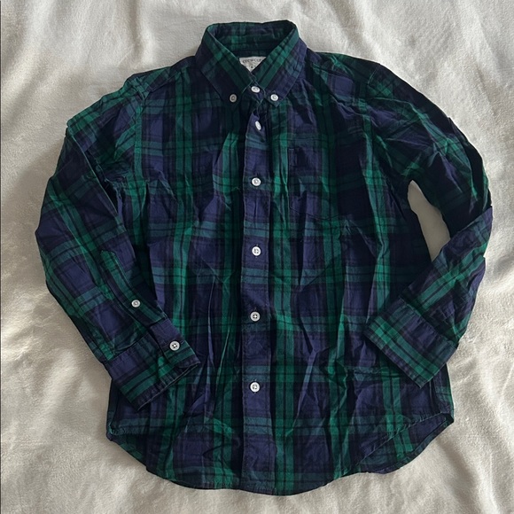 Crewcuts Other - NWOT Crewcuts Kids Green and Blue Plaid Button Down Shirt